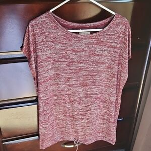 Lou & Grey Marled Red Short Sleeve Top